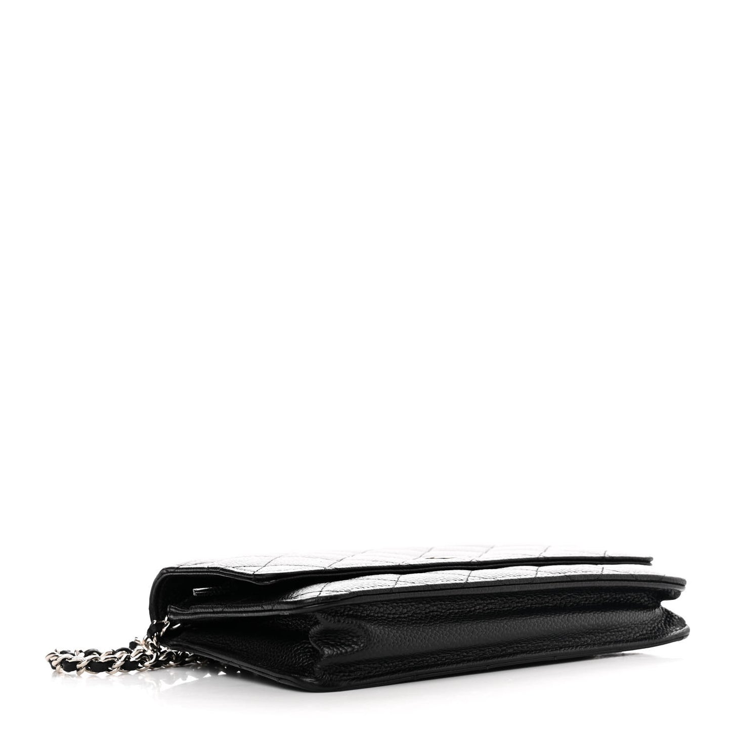 Caviar Quilted Wallet on Chain WOC Black
