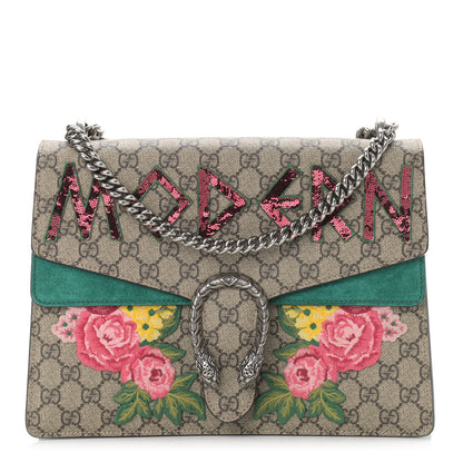 Gucci GG Supreme Monogram Embroidered Medium Dionysus Shoulder Bag Emerald 1 of 11