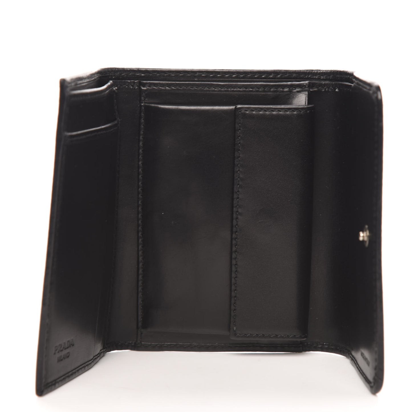 Velluto Logo Tri-Fold Wallet Black