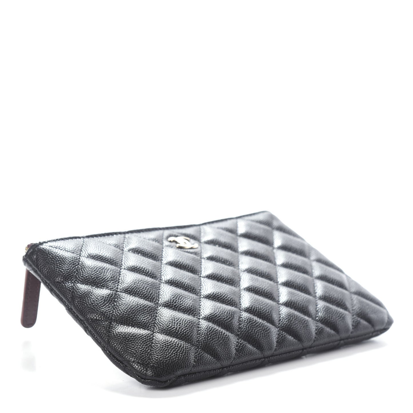 Caviar Quilted Cosmetic Case Black
