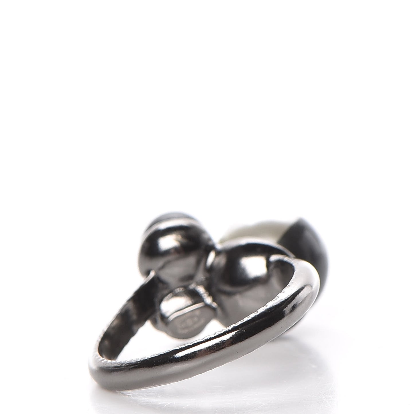 Pearl CC Ring 6 Silver Grey White