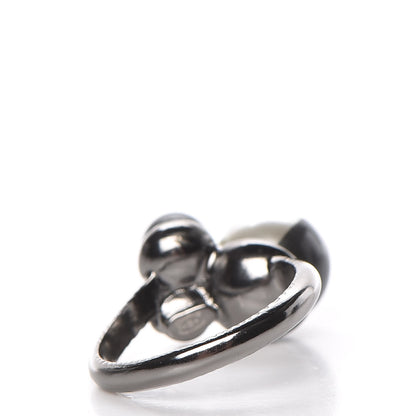 Chanel Pearl CC Ring 6 Silver Grey White 4 of 6