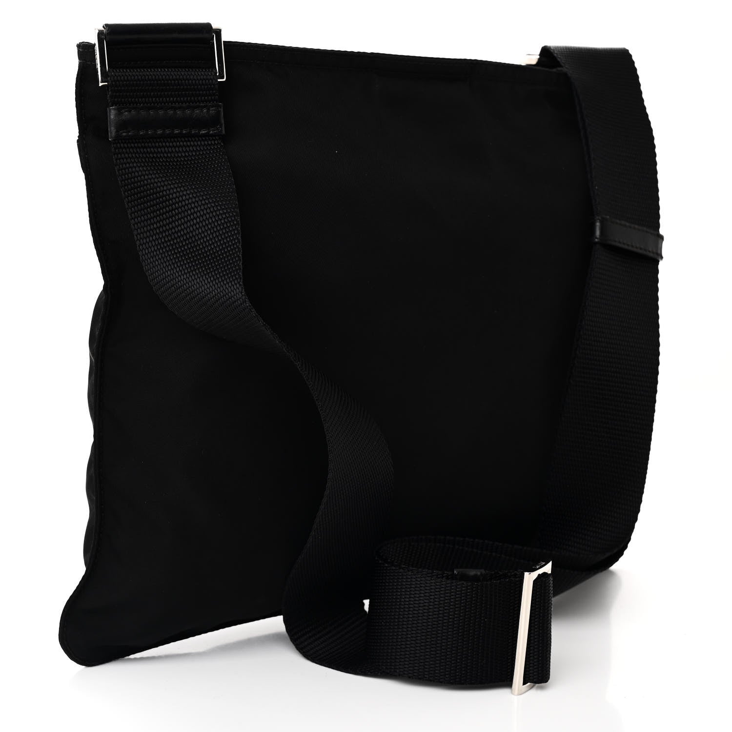 Prada Nylon Vela Flat Messenger Bag Black 3 of 9