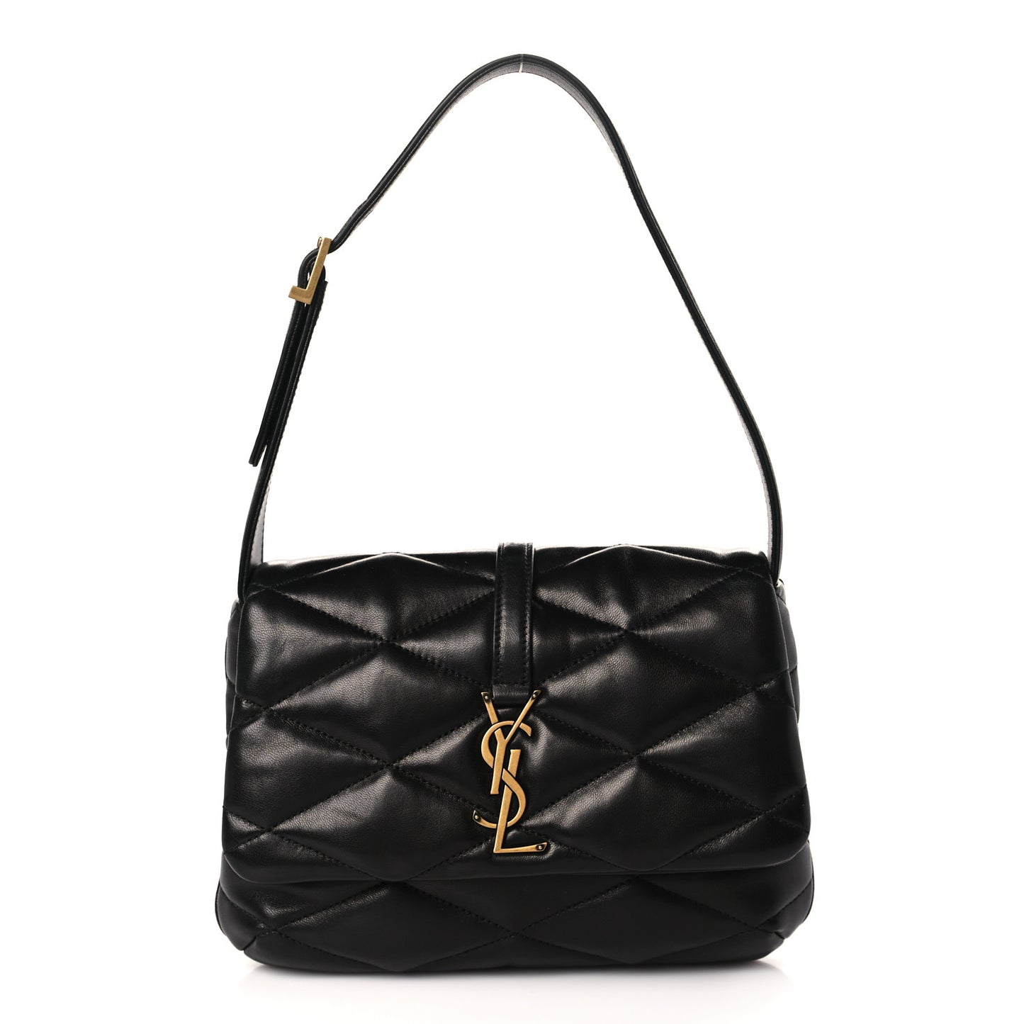 Lambskin Quilted Le 57 Diamond Shoulder Bag Black