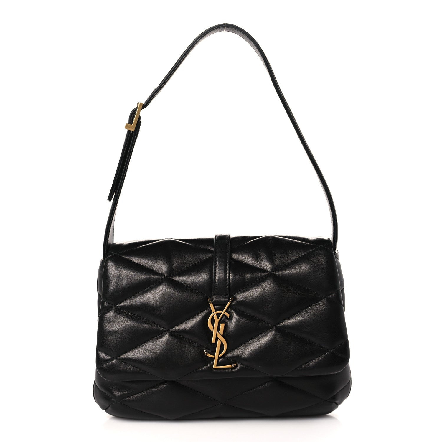 Saint Laurent Lambskin Quilted Le 57 Diamond Shoulder Bag Black 1 of 9