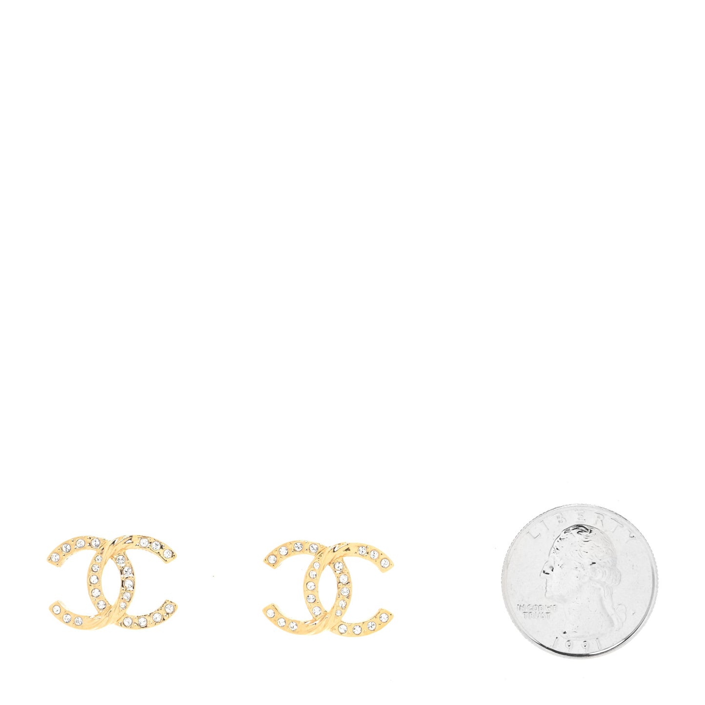 Crystal Twist CC Earrings Gold