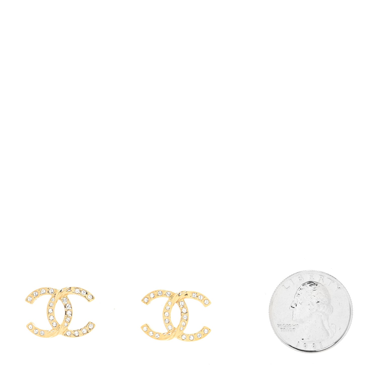 Chanel Crystal Twist CC Earrings Gold 2 of 4