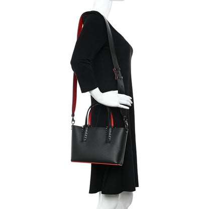 Christian Louboutin Calfskin Spikes Mini East West Cabata Tote Black 2 of 11