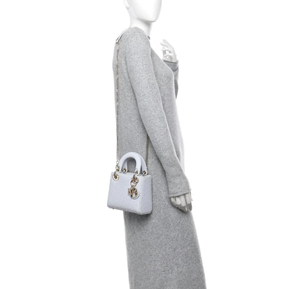Christian Dior Ostrich Mini Lady Dior Light Blue 2 of 14