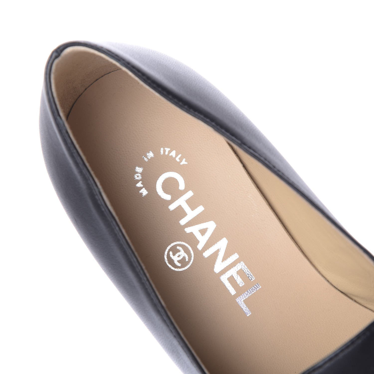 Chanel Lambskin Patent CC Cap Toe Mocassin Loafer 36 Black 6 of 10