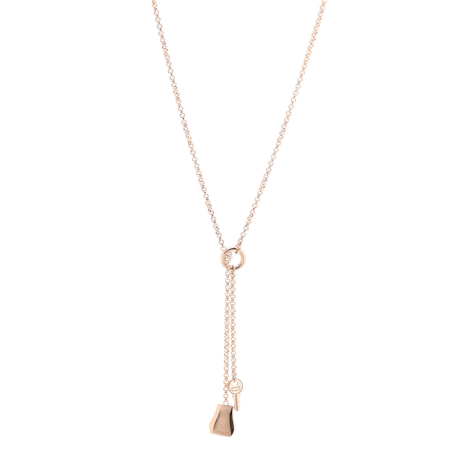 Hermes 18K Rose Gold PM Kelly Clochette Necklace 1 of 4