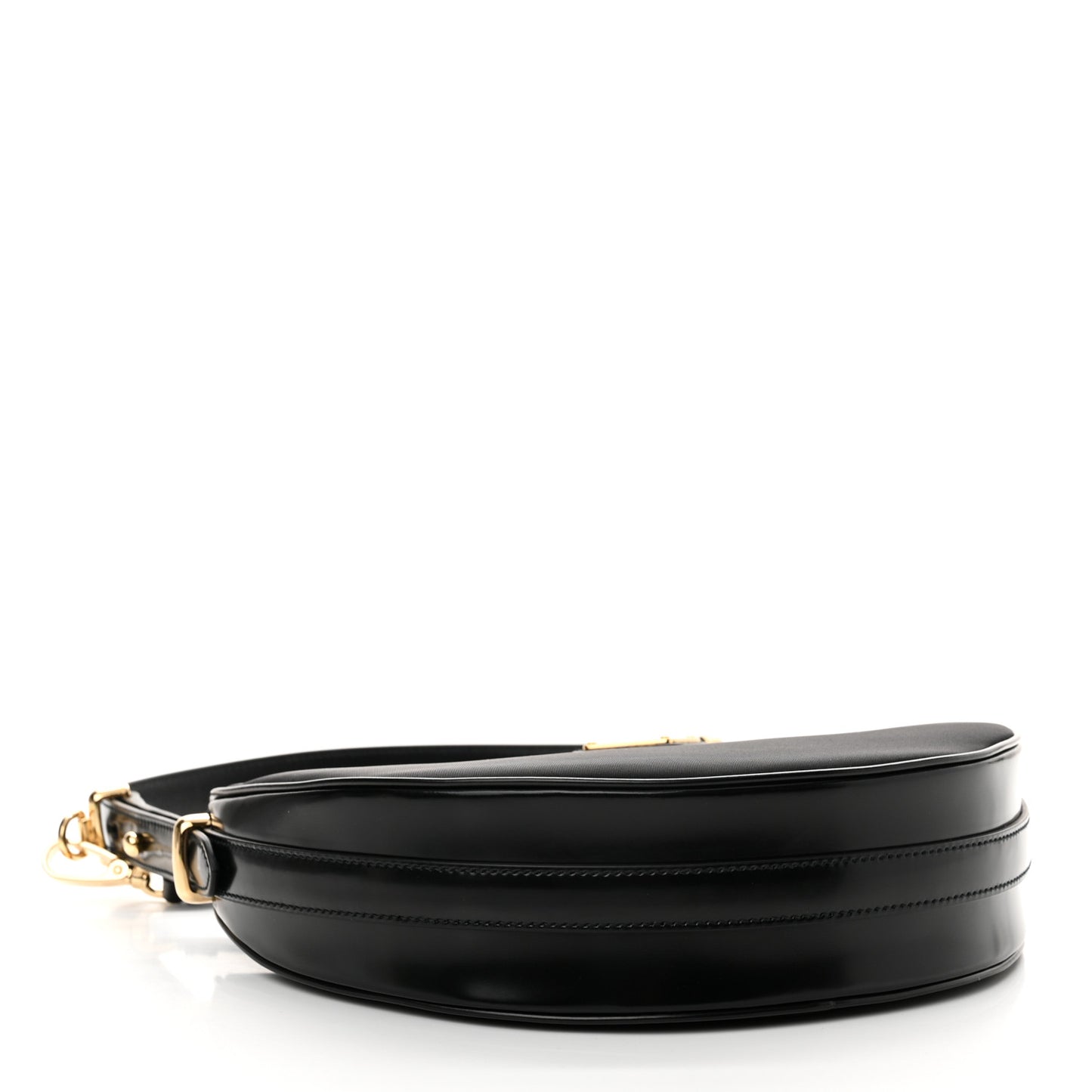 Re-Nylon Spazzolato Small Arque Shoulder Bag Black