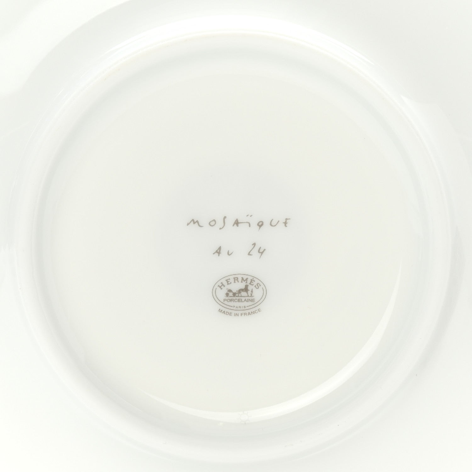 Hermes Porcelain Mosaique Au 24 Platine Tea Cup And Saucer Set Of 2 Platinum 6 of 9