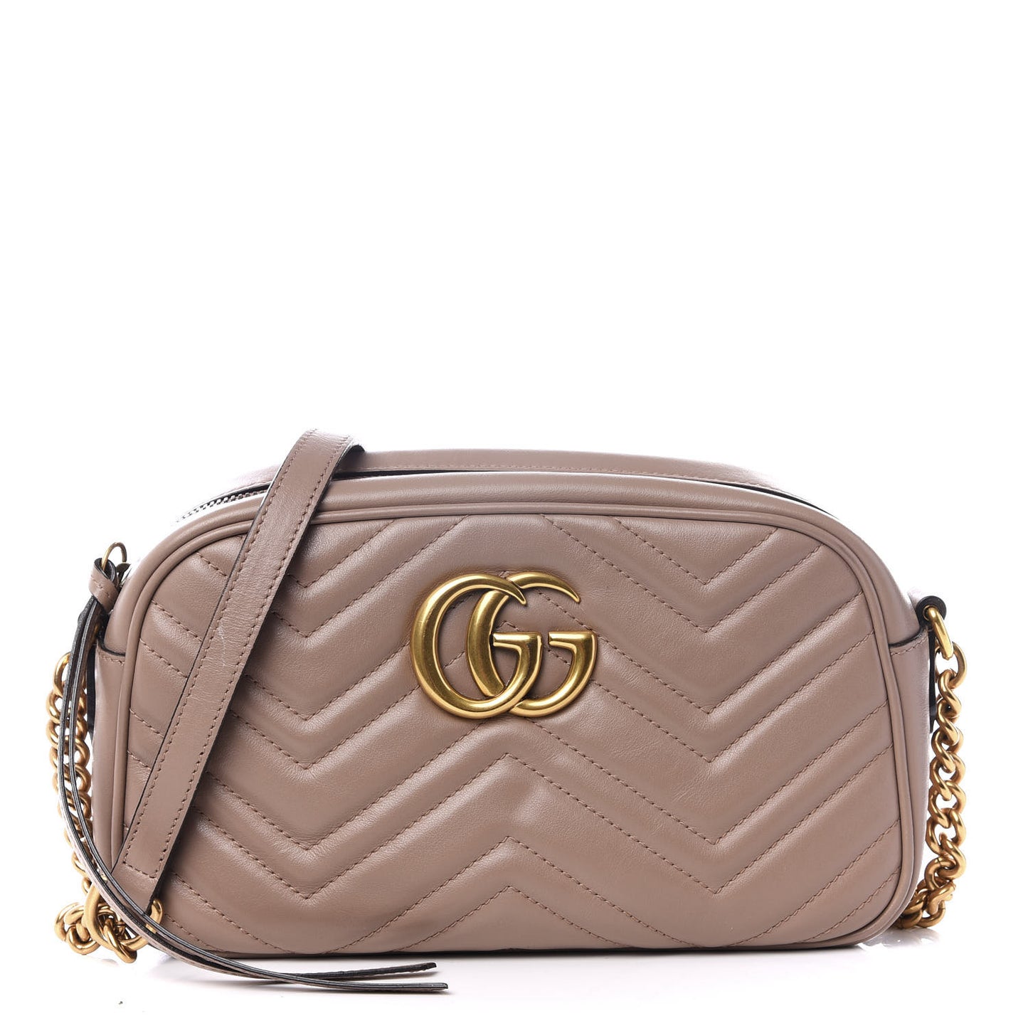 Calfskin Matelasse Small GG Marmont Chain Shoulder Bag Porcelain Rose
