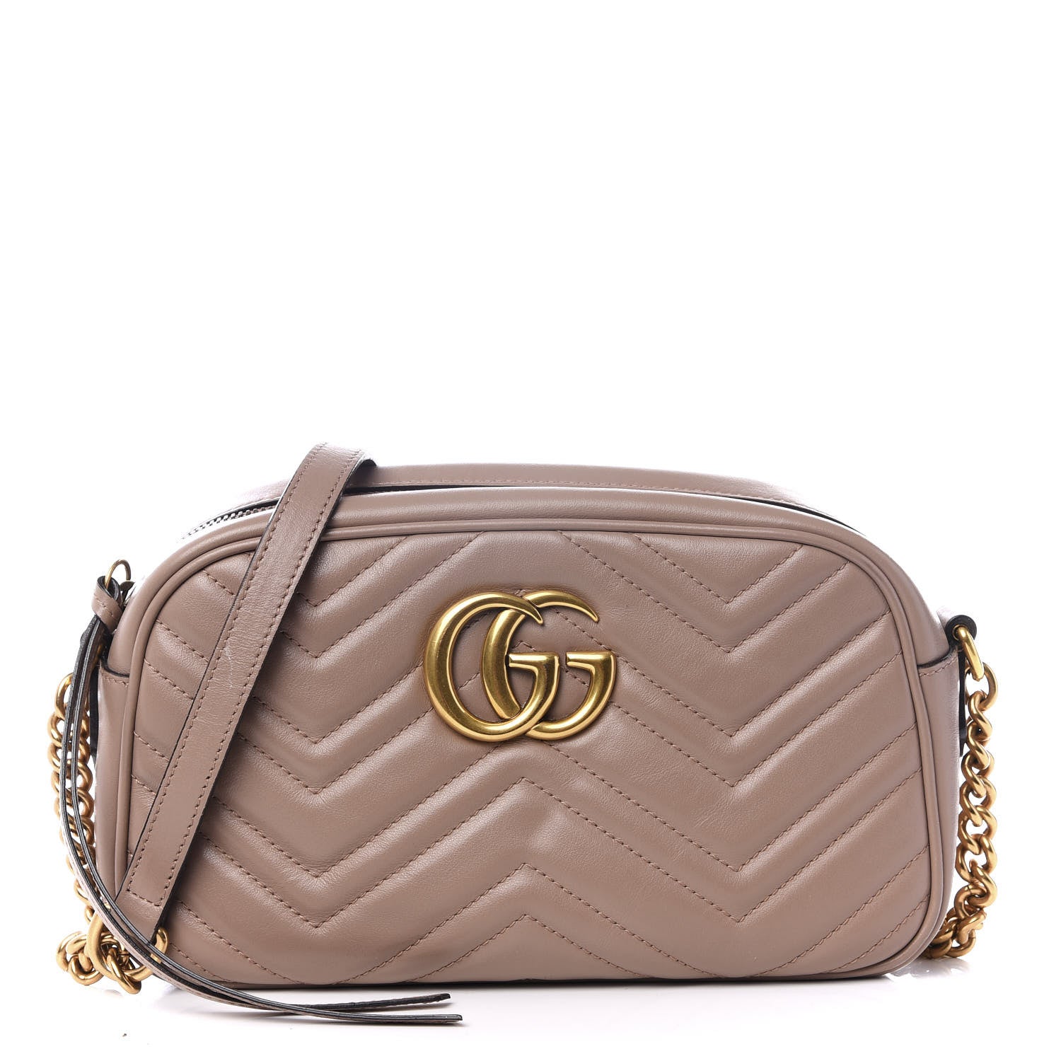 Gucci Calfskin Matelasse Small GG Marmont Chain Shoulder Bag Porcelain Rose 1 of 8