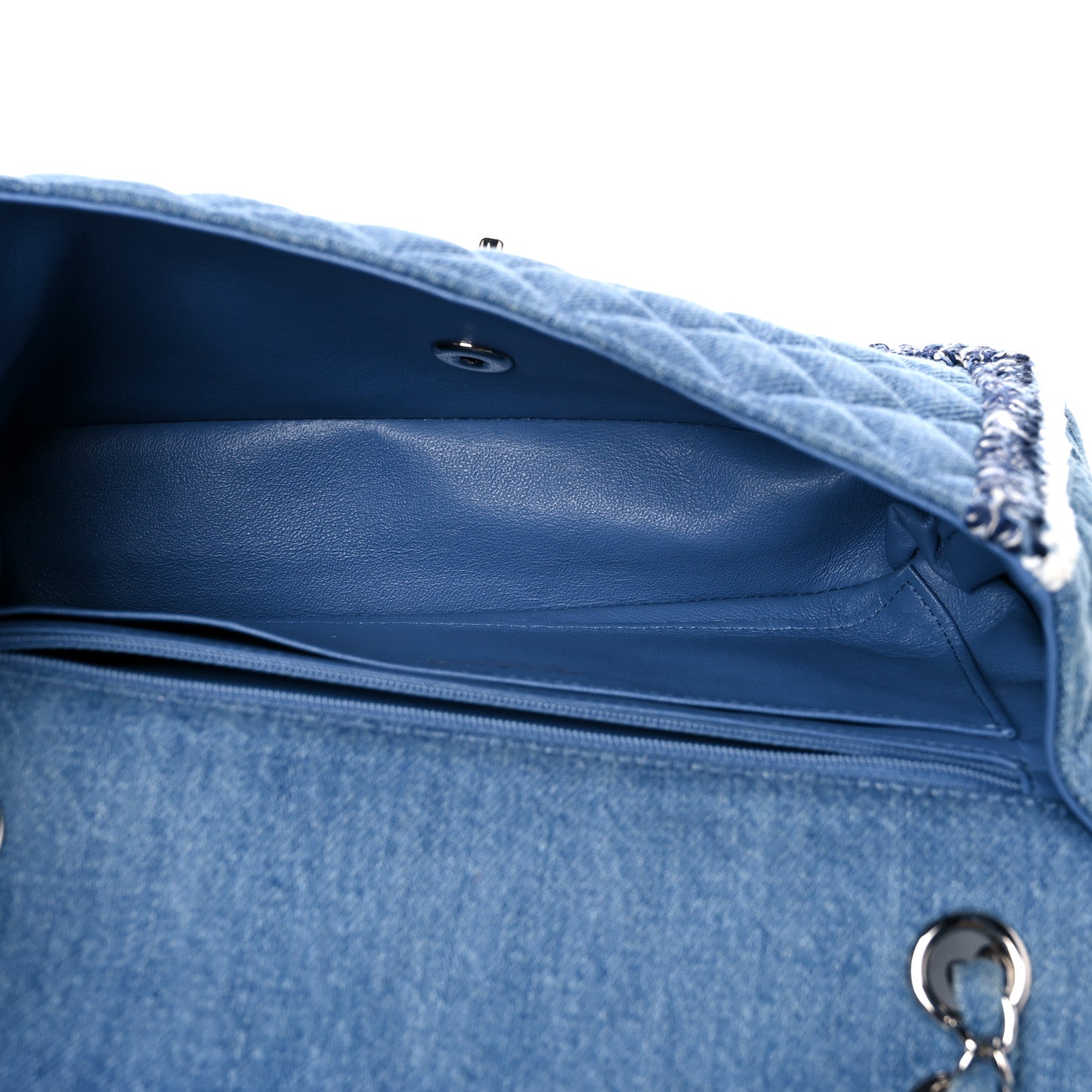 Chanel Denim Braided Medium Flap Bag Light Blue 5 of 10