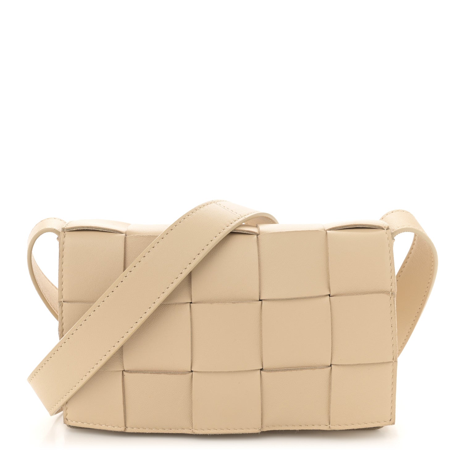 Bottega Veneta Brushed Calfskin Maxi Intreccio Crossbody Cassette Bag Porridge 1 of 12