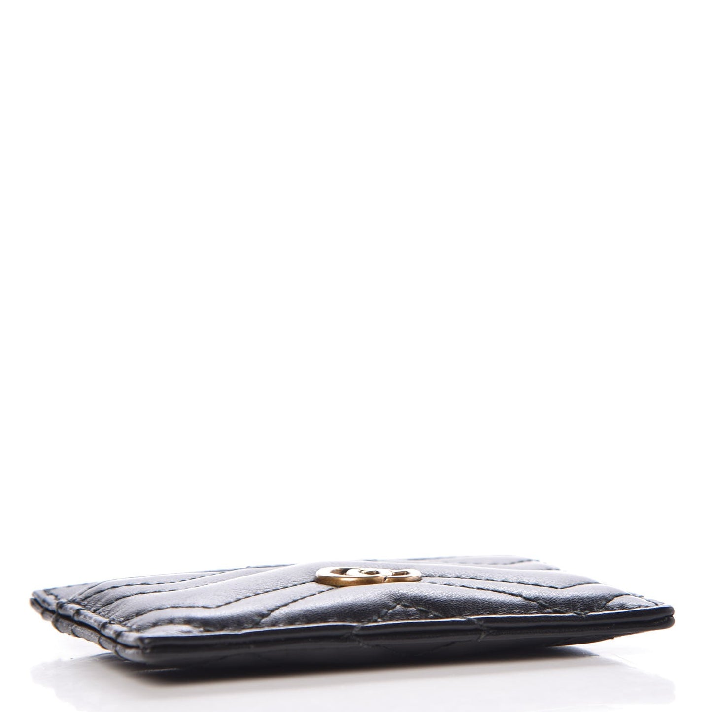 Calfskin Matelasse GG Marmont Card Holder Black