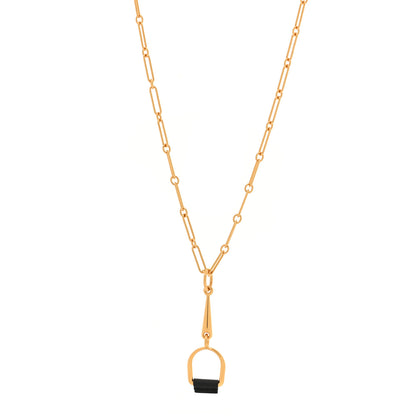 Hermes Swift Small Heritage Equestre Pendant Necklace Black 1 of 6