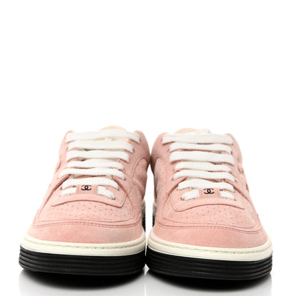 Chanel Suede Womens CC Sneakers 38 Pink 2 of 11