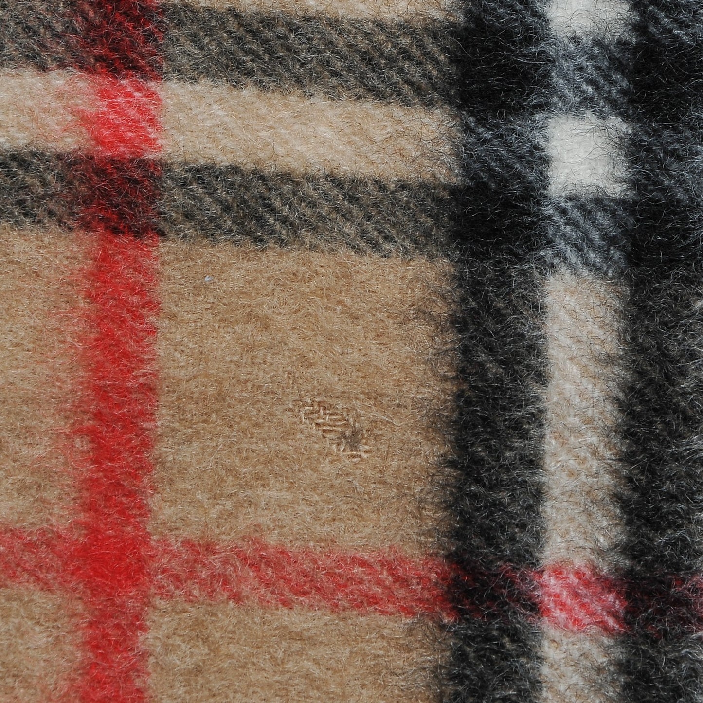 Cashmere House Check Fringe Scarf Camel