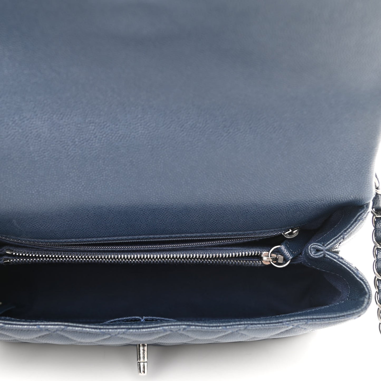 Caviar Quilted Small Coco Handle Flap Navy