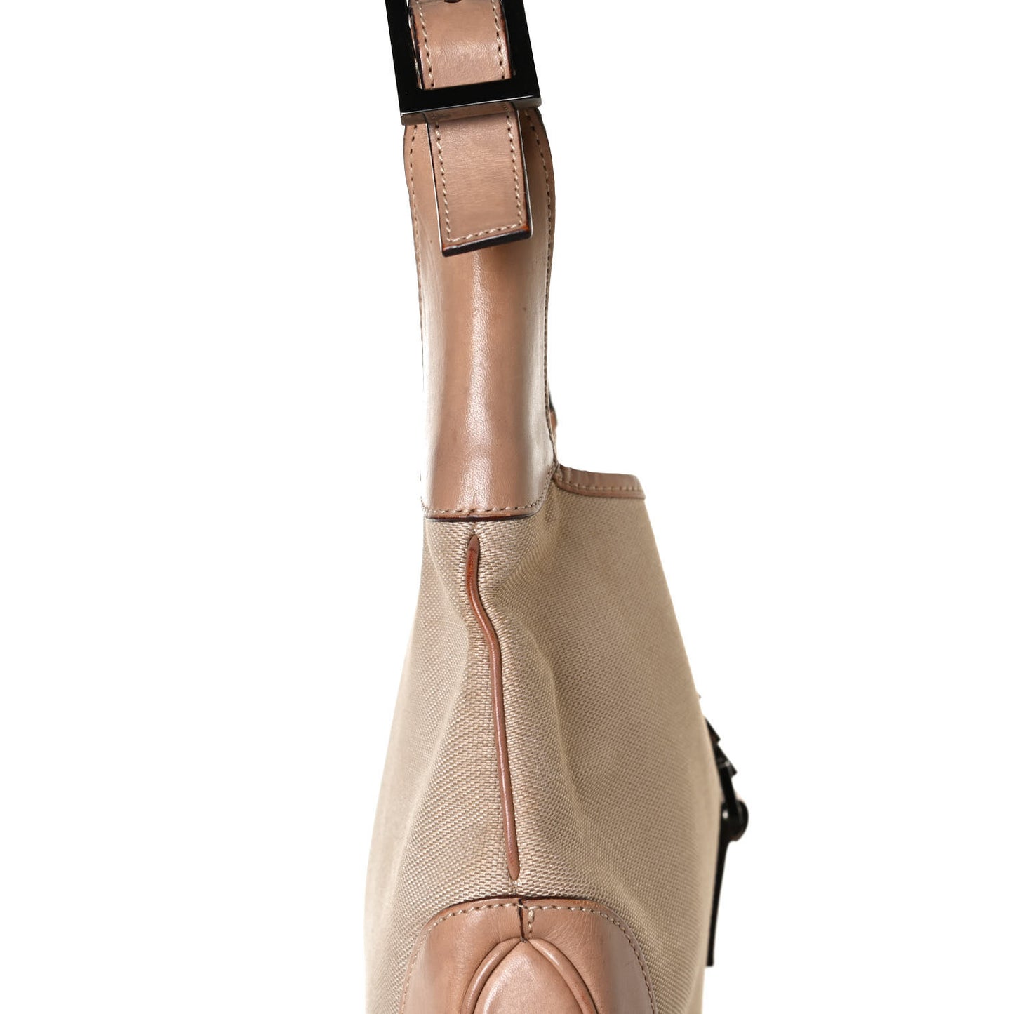 Canvas Calfskin Jackie O Hobo Beige