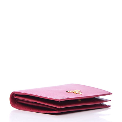 Prada Saffiano Metal Bi-Fold Wallet Ibisco 4 of 9