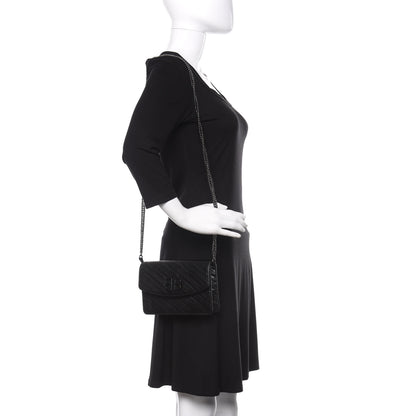 Balenciaga Shiny Goatskin Logo Embossed Monochrome BB Wallet On Chain Black 2 of 11