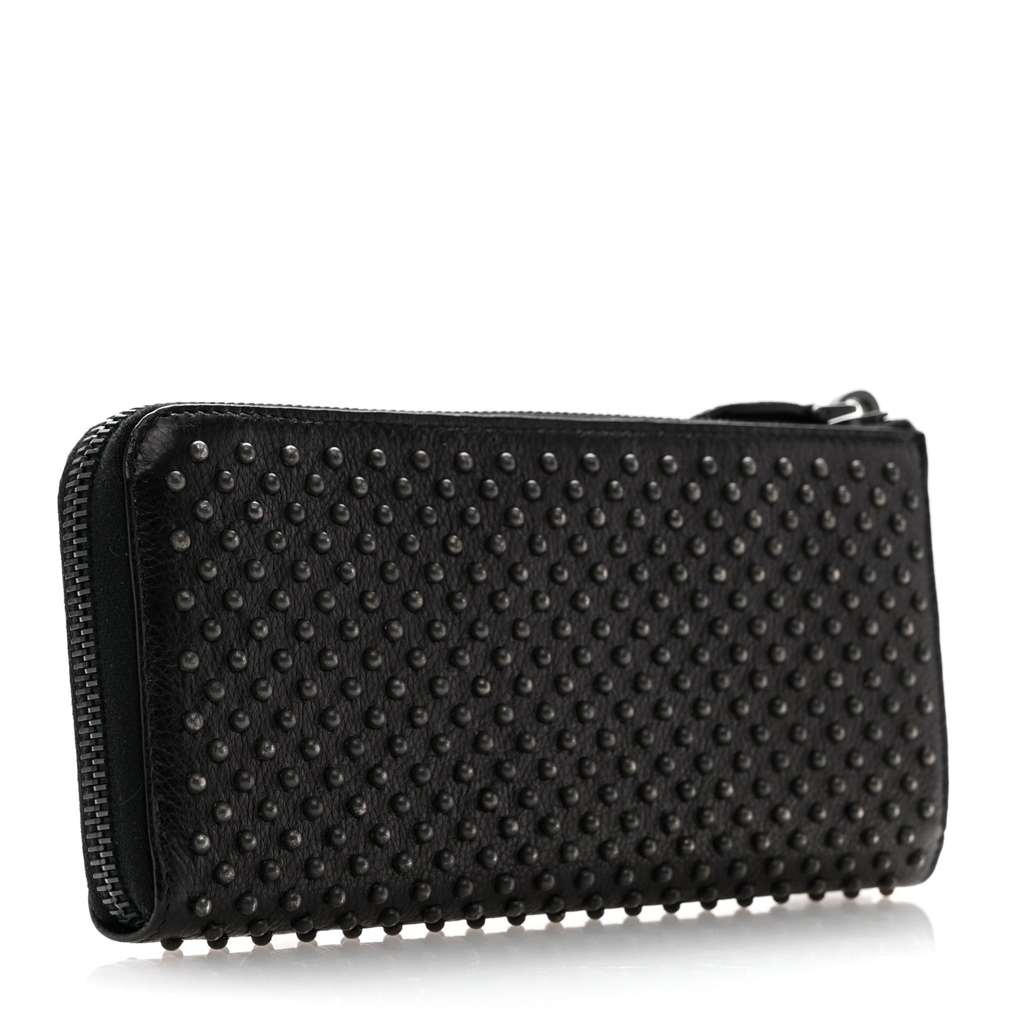 Glace Borchie Studded Zip Around Wallet Black