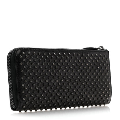 Prada Glace Borchie Studded Zip Around Wallet Black 3 of 11