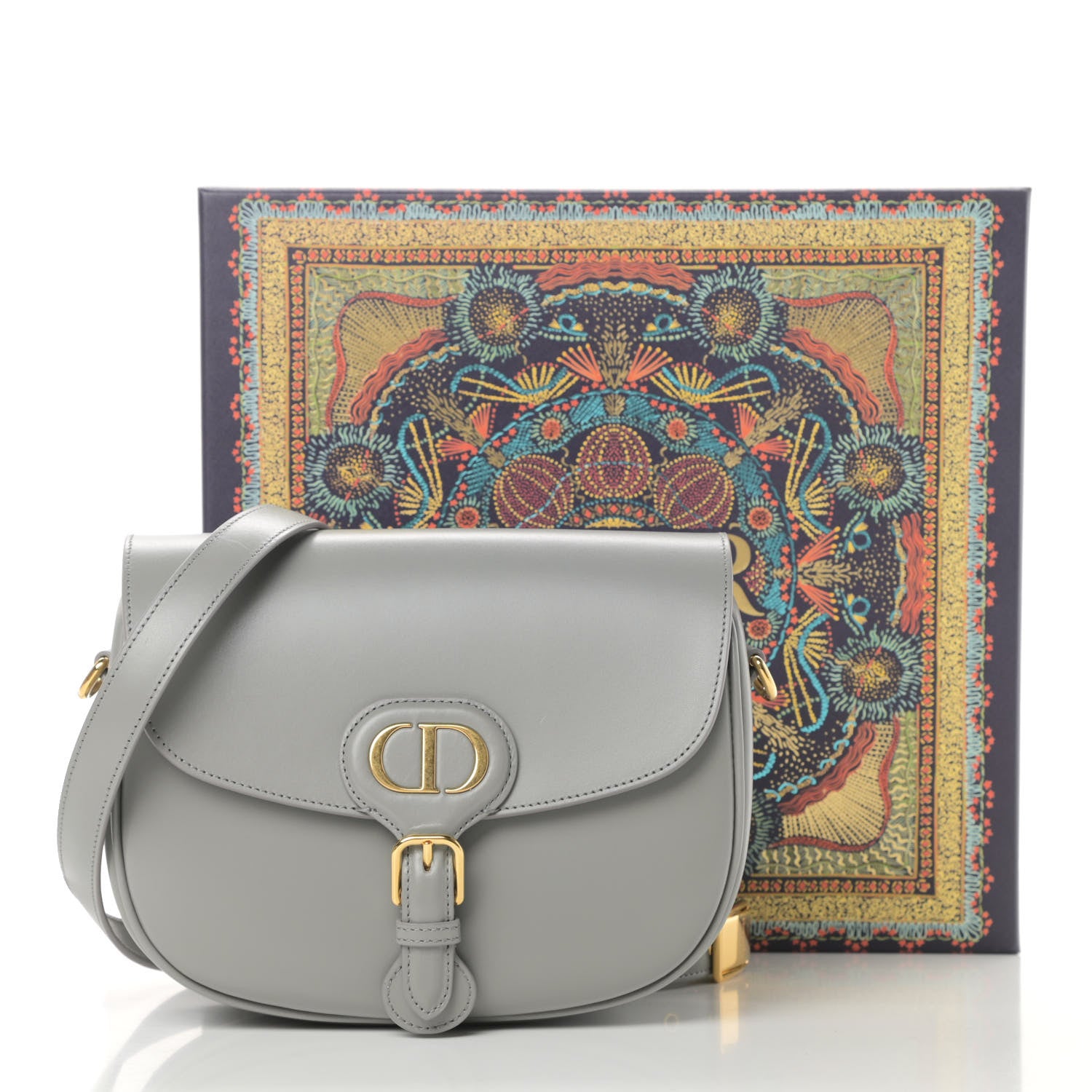 Christian Dior Box Calfskin Medium Bobby Flap Gray 10 of 10