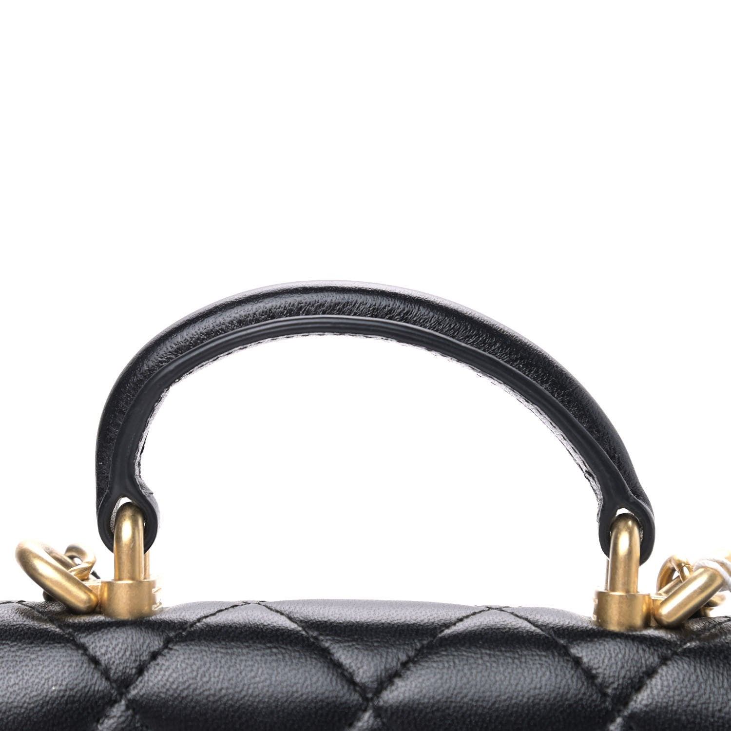 Chanel Lambskin Quilted Top Handle Flap Coin Purse With Chain Black 8 of 10