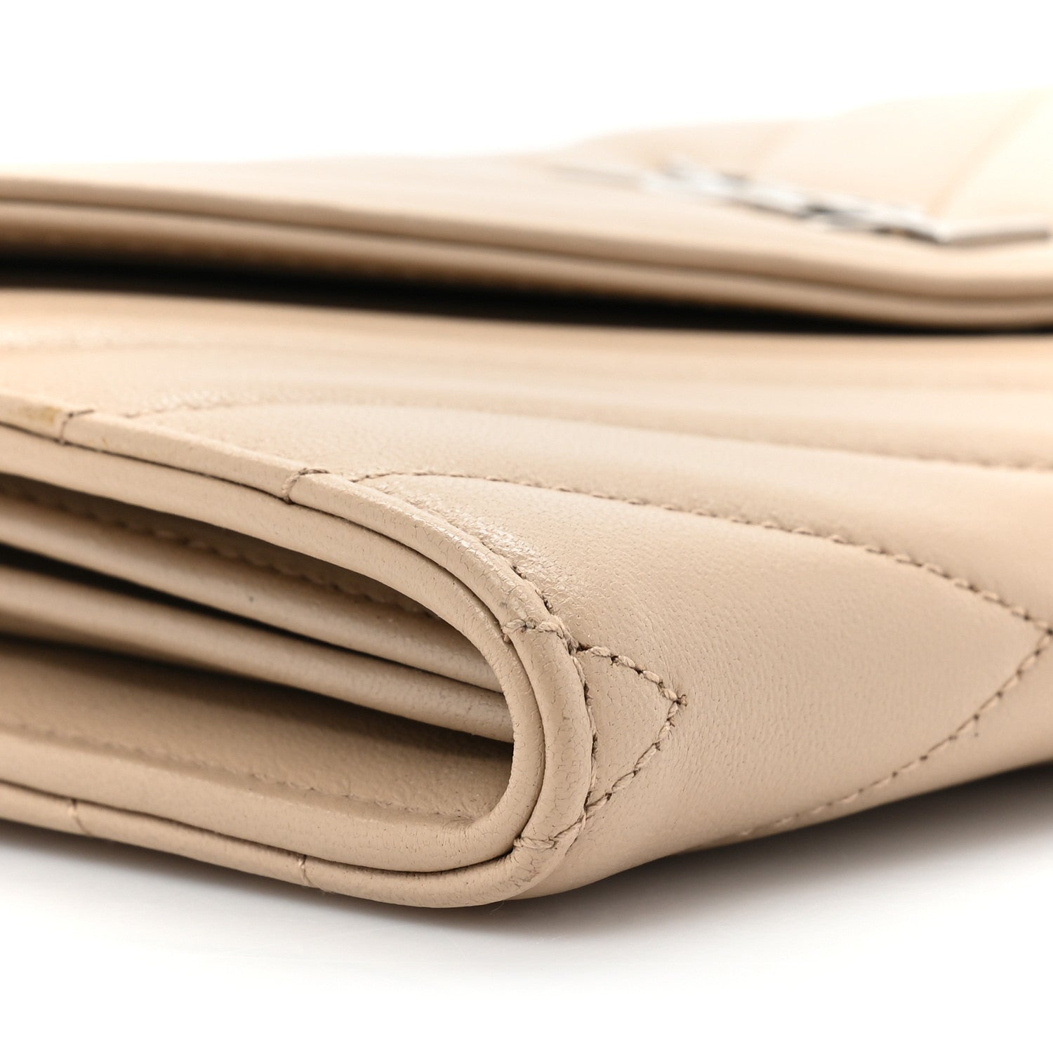 Saint Laurent Lambskin Y Quilted Monogram Large Loulou Flap Wallet Nude Powder 12 of 16