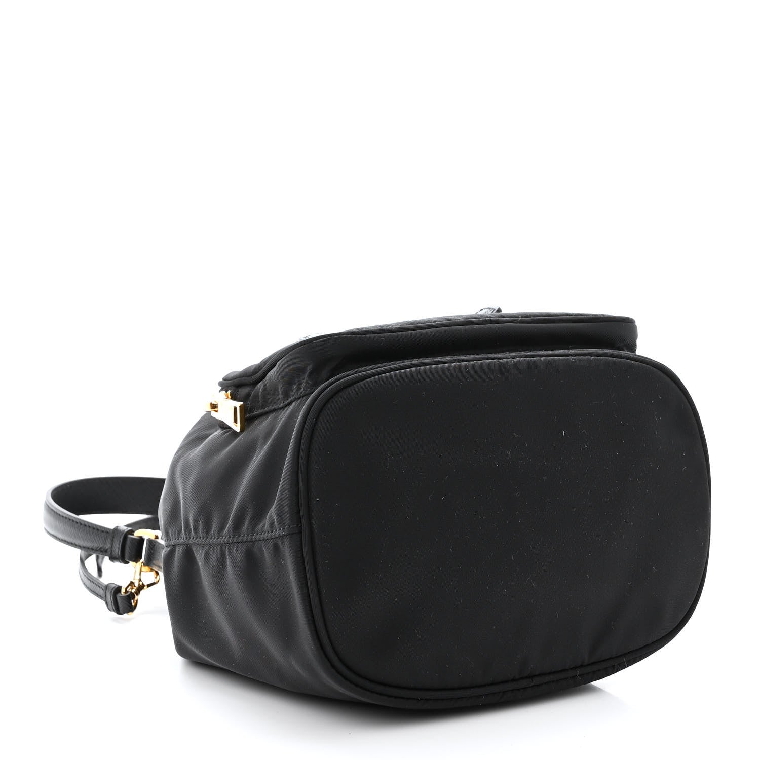 Prada Saffiano Tessuto Nylon Mini Bucket Crossbody Bag Black 4 of 11