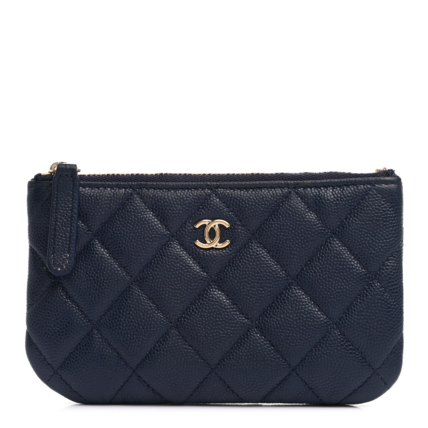 Chanel Caviar Quilted Small Cosmetic Case Navy 1 of 7