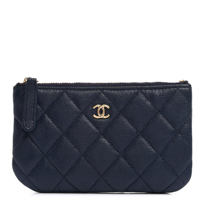 Chanel Caviar Quilted Small Cosmetic Case Navy 1 of 7