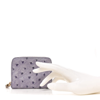 Louis Vuitton Ostrich Zippy Coin Purse Purple 2 of 6