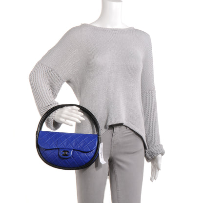 Chanel Quilted Lambskin Small Hula Hoop Flap Dark Blue 2 of 8