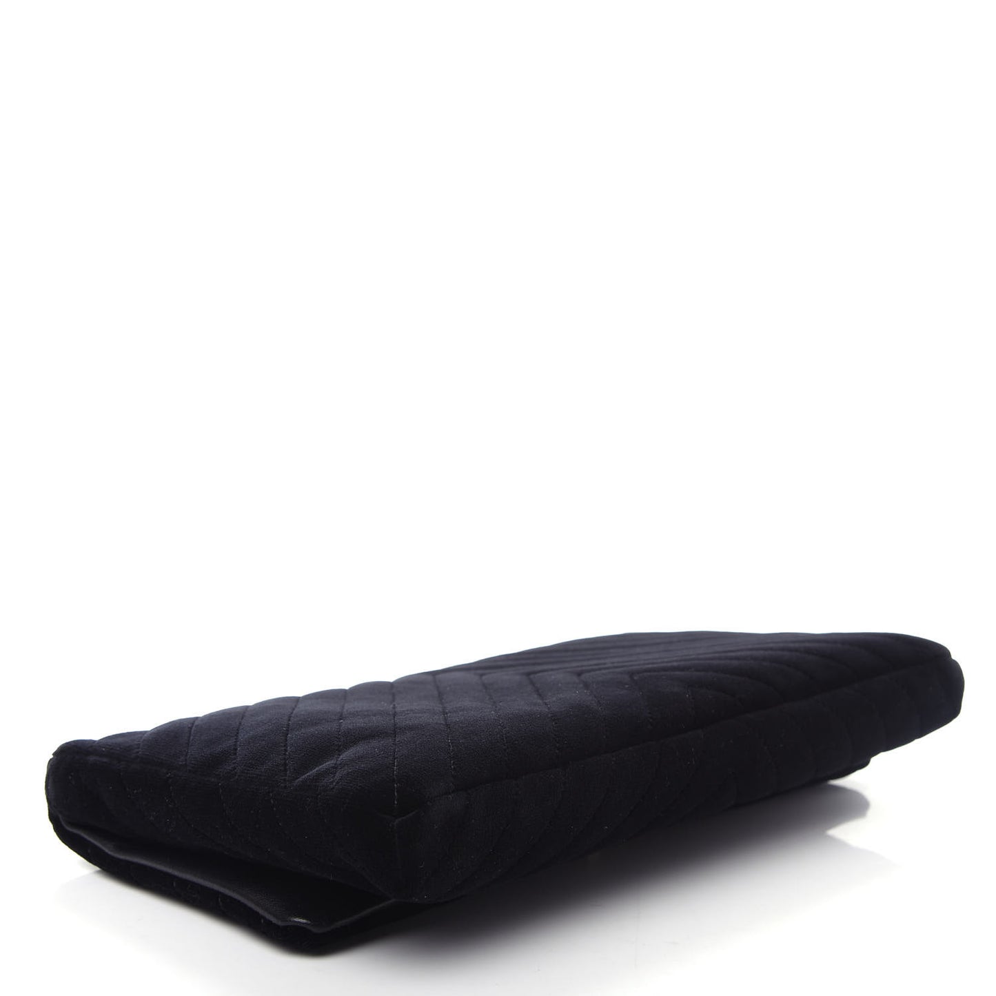 Velvet Chevron Quilted Reissue 2.55 Clutch Black