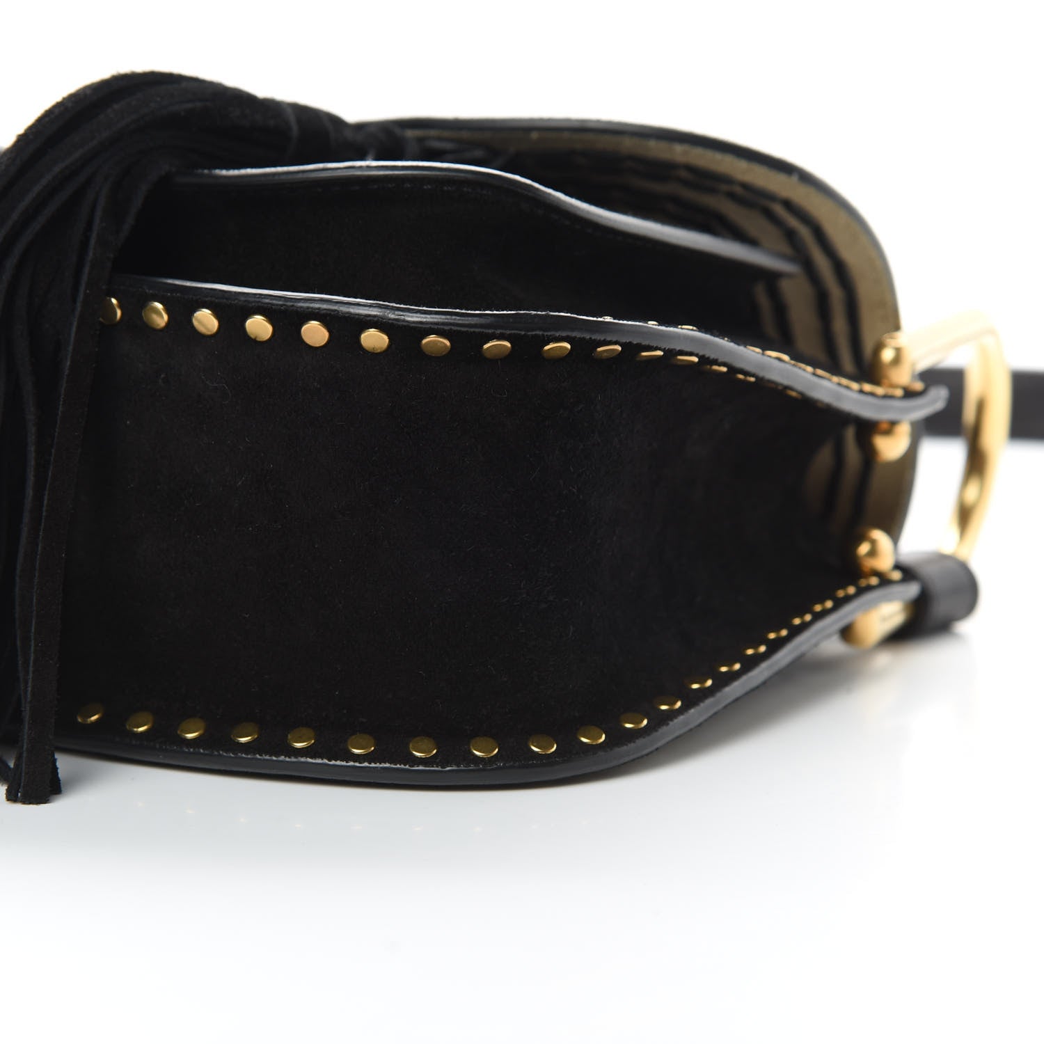 Chloe Suede Calfskin Braided Mini Hudson Shoulder Bag Black 10 of 12