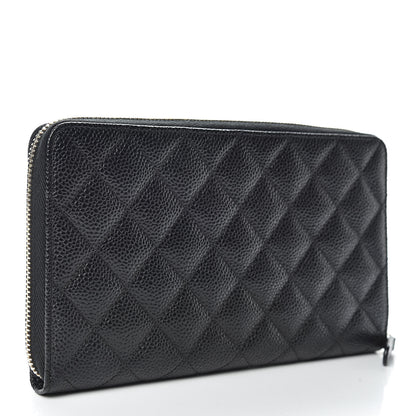 Chanel Caviar Quilted Large Zip Around Organizer Wallet Black 3 of 10