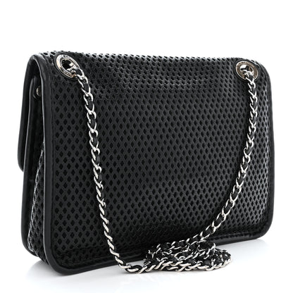 Chanel Metallic Perforated Calfskin Small Up In The Air Flap Black Black 3 of 11