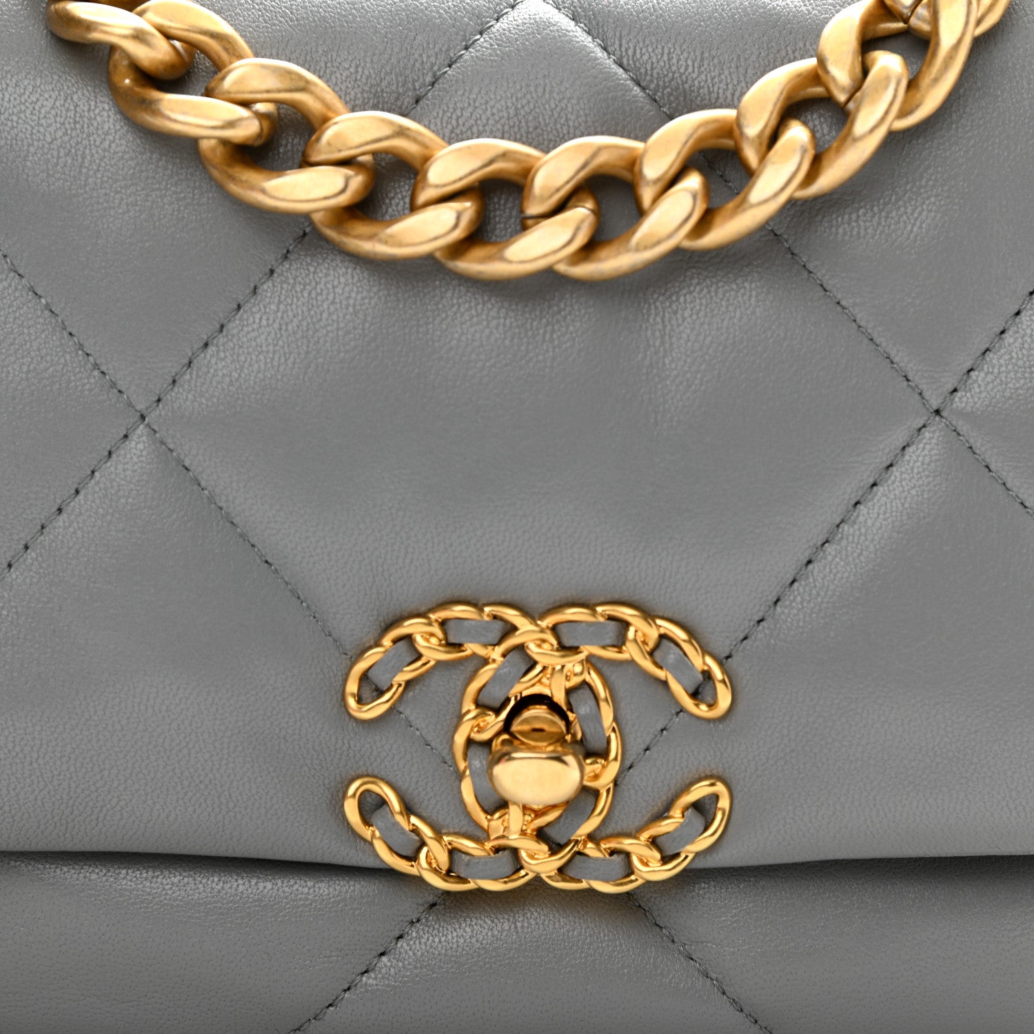 Chanel Lambskin Quilted Medium Chanel 19 Flap Dark Grey 8 of 8