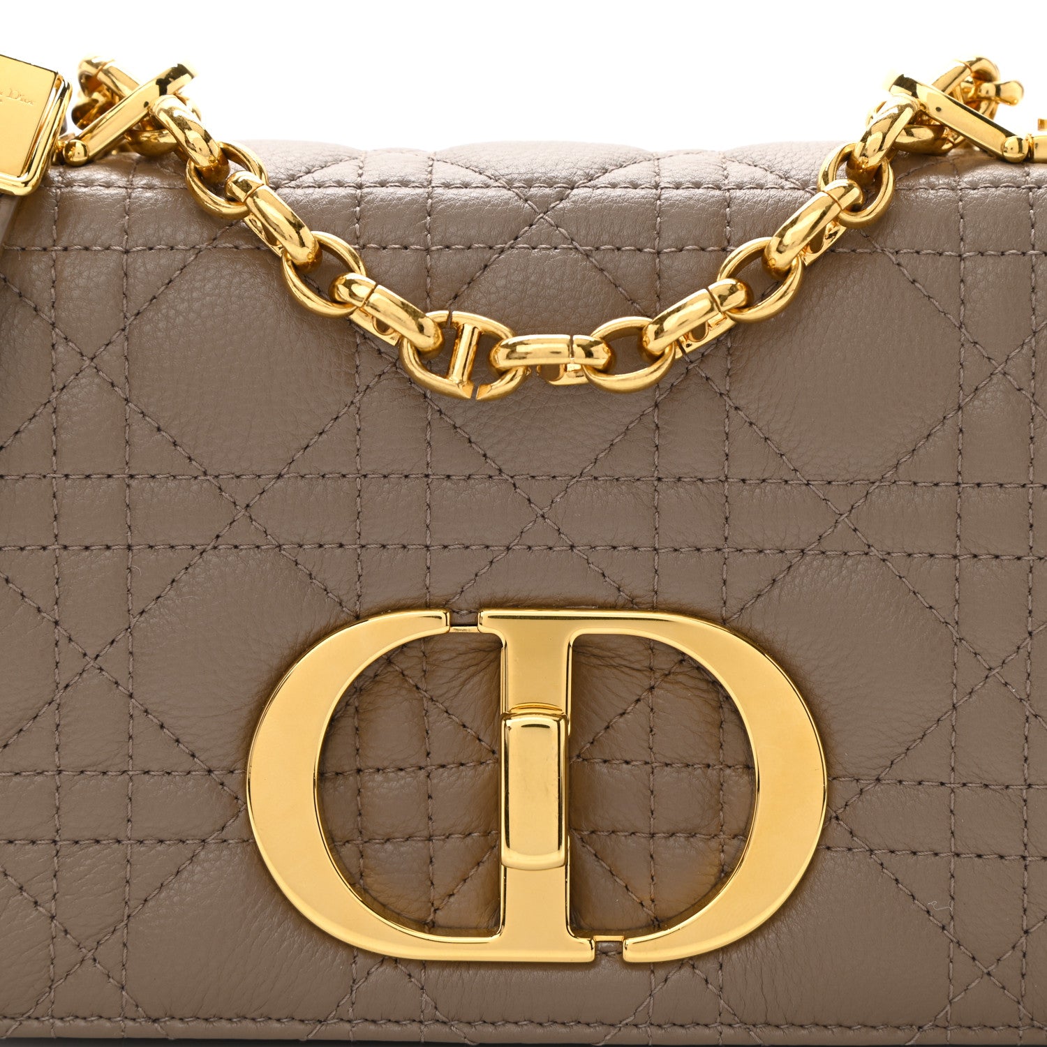 Christian Dior Calfskin Cannage Small Caro Bag Taupe 8 of 11