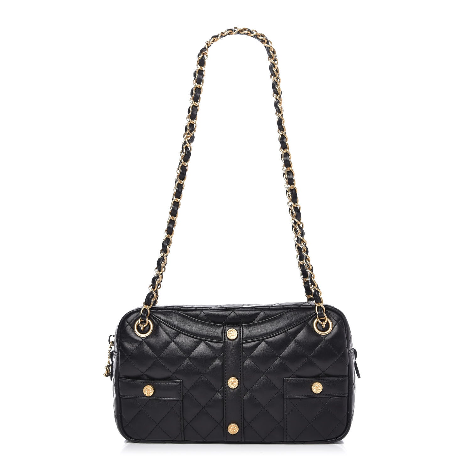 Chanel Calfskin Quilted Small Girl Shoulder Bag Black 1 of 10