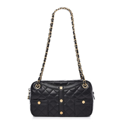 Chanel Calfskin Quilted Small Girl Shoulder Bag Black 1 of 10