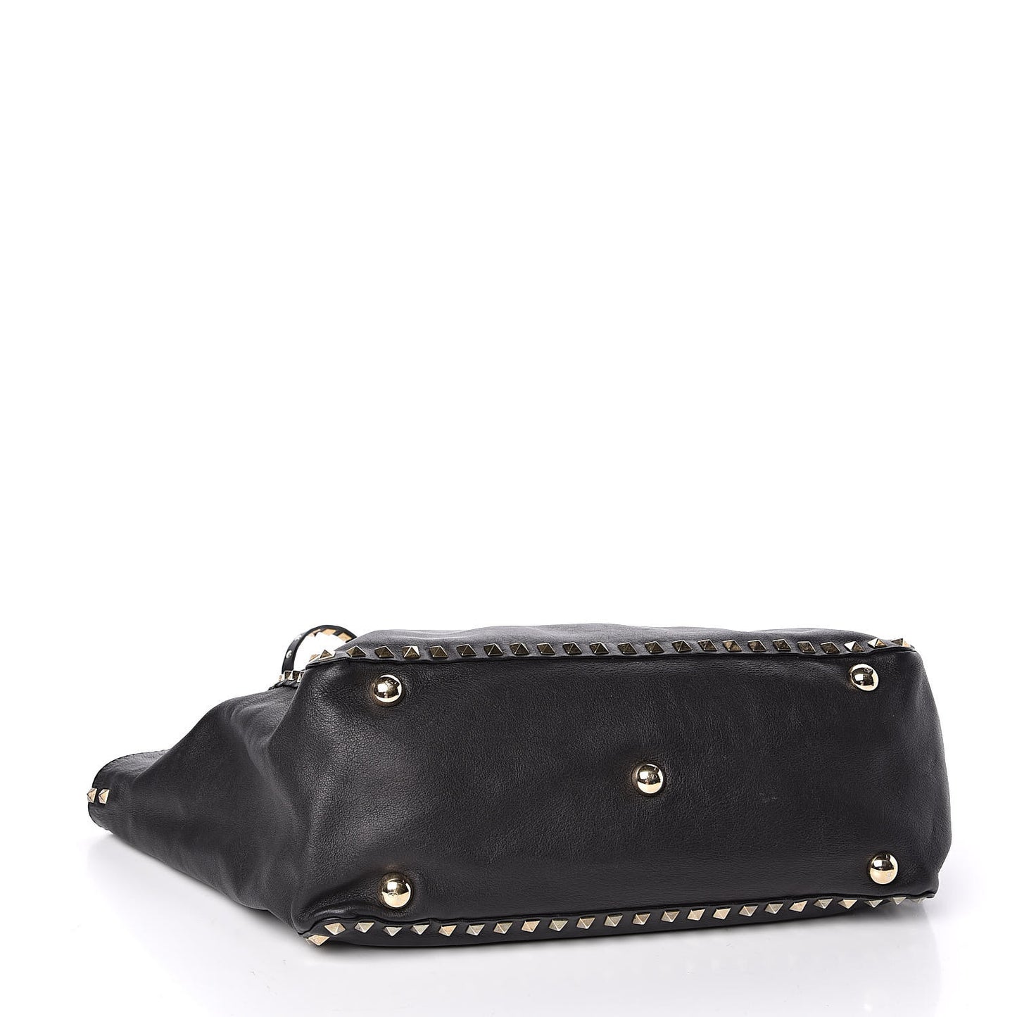 Vitello Medium Rockstud Tote Black