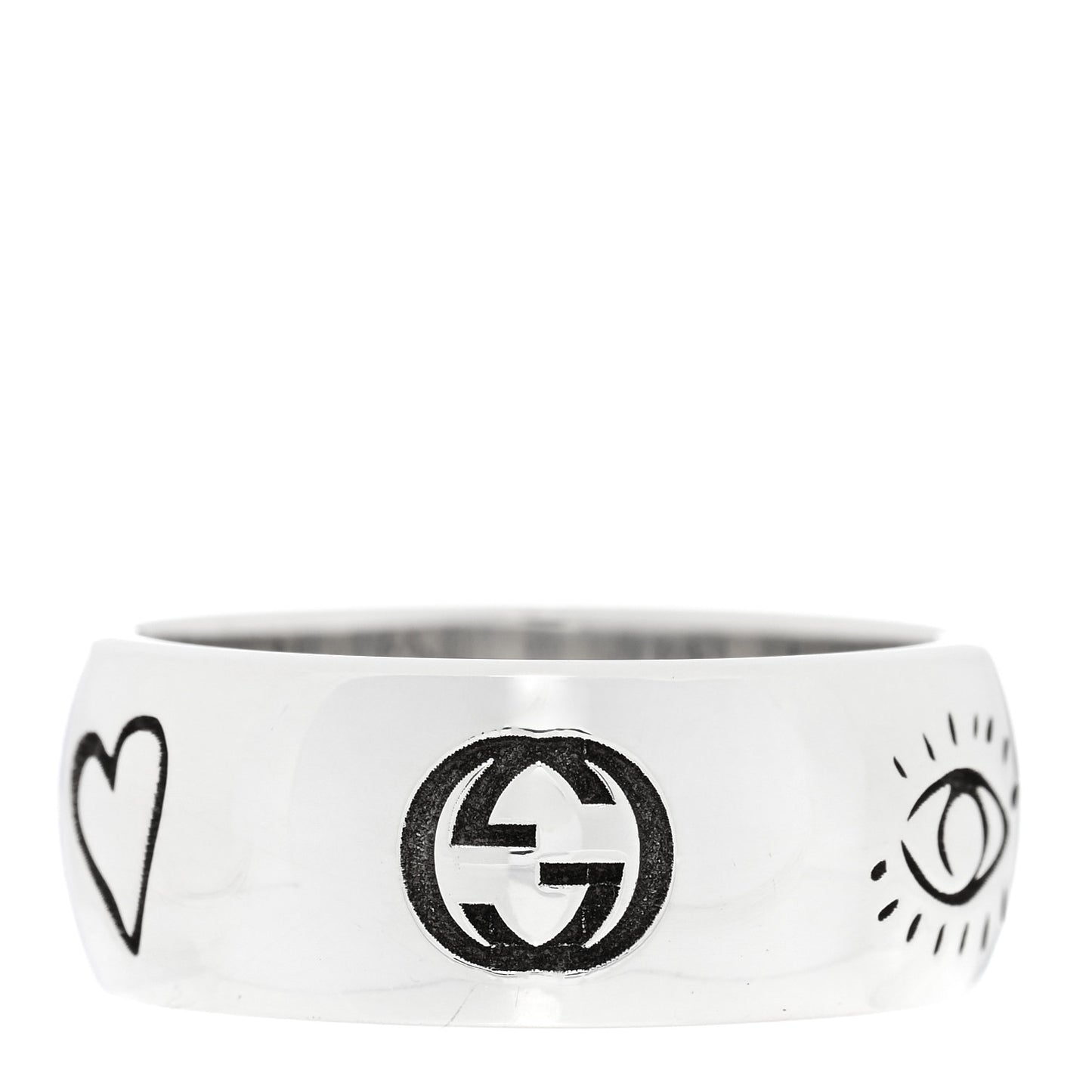 Sterling Silver Wide Blind for Love Band Ring 64 10.75