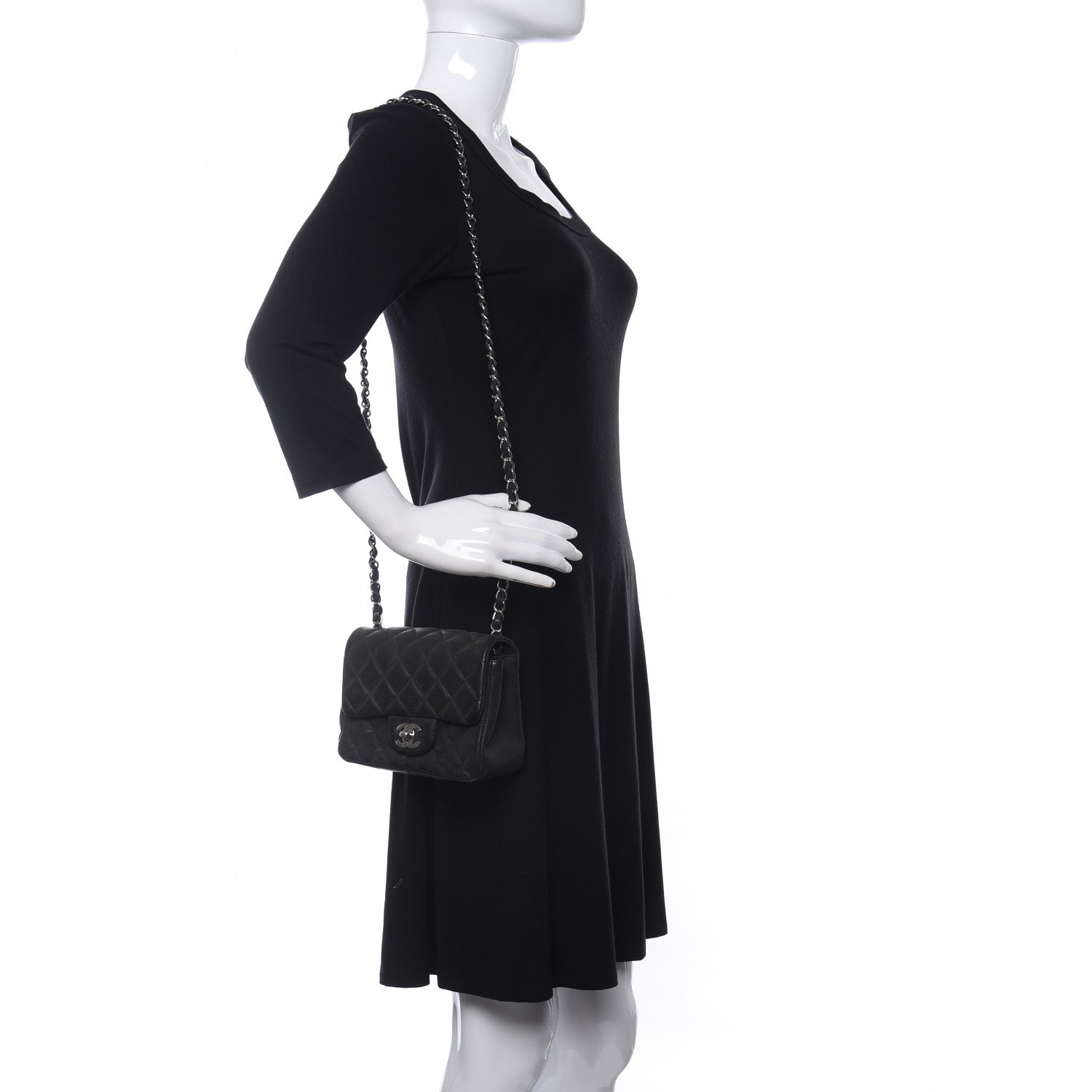 Chanel Iridescent Caviar Quilted Mini Square Flap Black 2 of 14